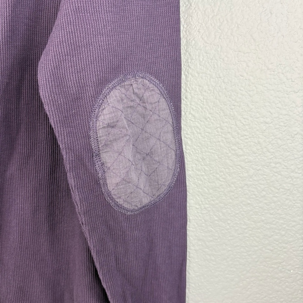 Eddie Bauer Women's Purple Henley Waffleweave Longsleeve - Picture 6 of 10